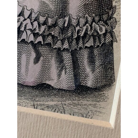 Antique Victorian Fashion Print Art Matte 1850's 14" x 12" Decor 7411 - Picture 3 of 7